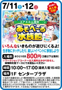 7月11日～12日 あそべ～る水族館
